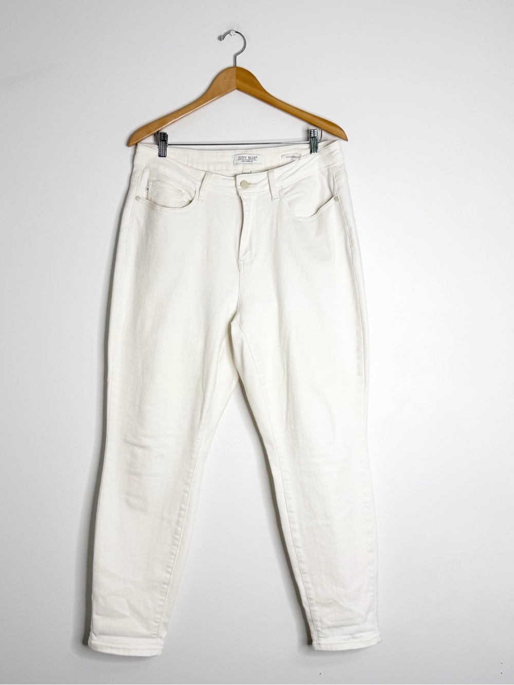 Judy Blue Boyfriend Fit Jeans Size 14W Ivory White JB88452 Stretch Denim